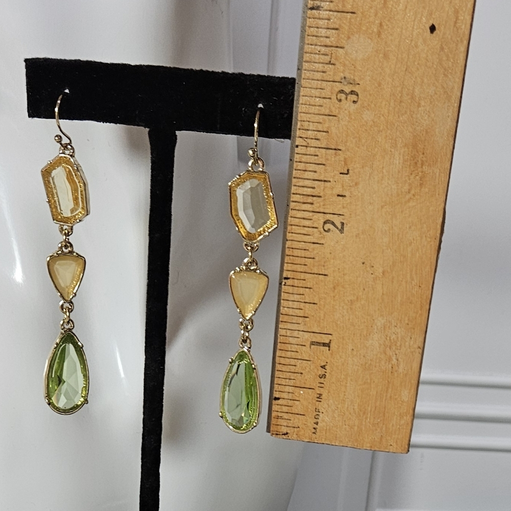 Stella & Dot Pippa Triple Drop Crystal Glass Earrings - Picture 6 of 6
